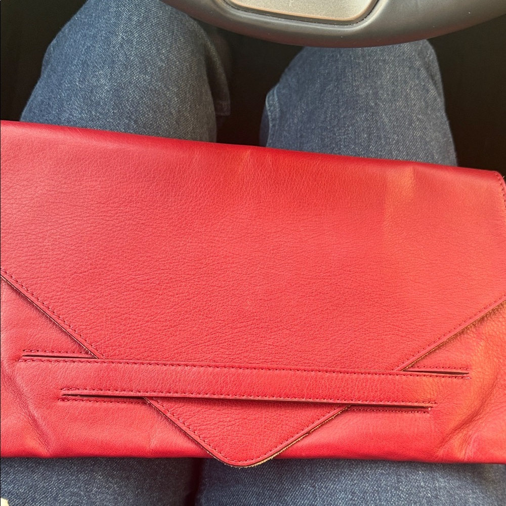 MyChoice leather Burgundy Envelope Clutch Bag